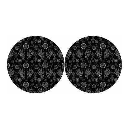 Black And White Wiccan Palmistry Print Car Coasters