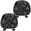 Black And White Wiccan Palmistry Print Car Headrest Covers