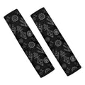Black And White Wiccan Palmistry Print Car Seat Belt Covers
