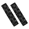 Black And White Wiccan Palmistry Print Car Seat Belt Covers