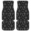 Black And White Wiccan Palmistry Print Front and Back Car Floor Mats