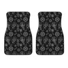 Black And White Wiccan Palmistry Print Front Car Floor Mats