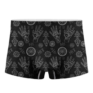 Black And White Wiccan Palmistry Print Men's Boxer Briefs