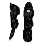 Black And White Wiccan Palmistry Print Muay Thai Shin Guard