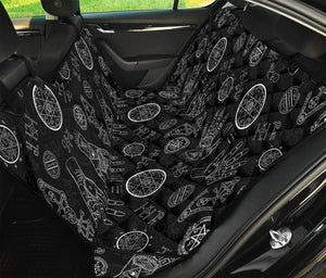 Black And White Wiccan Palmistry Print Pet Car Back Seat Cover