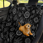 Black And White Wiccan Palmistry Print Pet Car Back Seat Cover