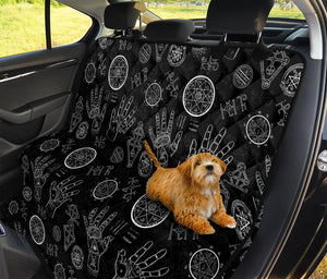 Black And White Wiccan Palmistry Print Pet Car Back Seat Cover