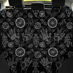 Black And White Wiccan Palmistry Print Pet Car Back Seat Cover