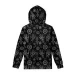 Black And White Wiccan Palmistry Print Pullover Hoodie