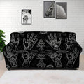 Black And White Wiccan Palmistry Print Sofa Cover