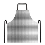 Black And White Windowpane Pattern Print Apron