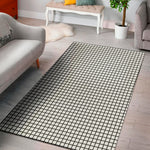 Black And White Windowpane Pattern Print Area Rug