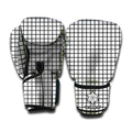 Black And White Windowpane Pattern Print Boxing Gloves