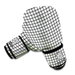 Black And White Windowpane Pattern Print Boxing Gloves