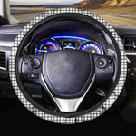 Black And White Windowpane Pattern Print Car Steering Wheel Cover