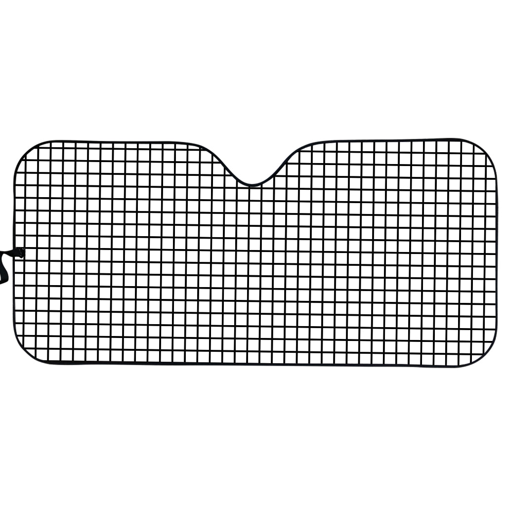 Black And White Windowpane Pattern Print Car Sun Shade