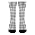 Black And White Windowpane Pattern Print Crew Socks