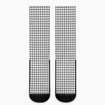 Black And White Windowpane Pattern Print Crew Socks