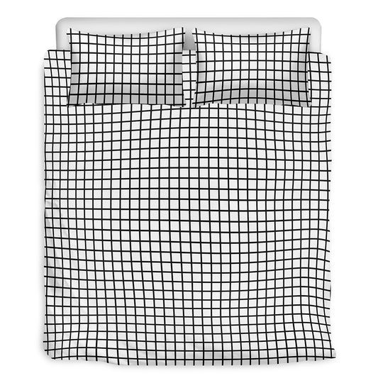 Black And White Windowpane Pattern Print Duvet Cover Bedding Set