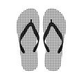 Black And White Windowpane Pattern Print Flip Flops