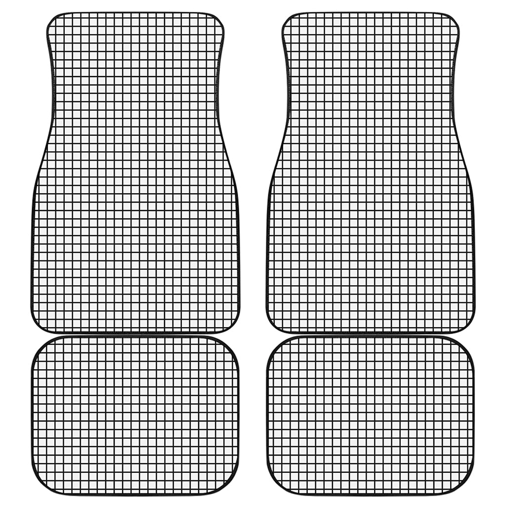Black And White Windowpane Pattern Print Front and Back Car Floor Mats