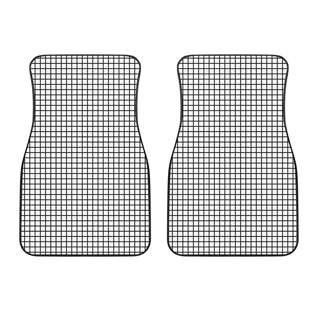 Black And White Windowpane Pattern Print Front Car Floor Mats