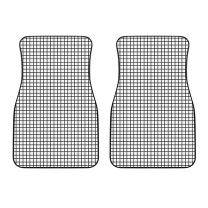 Black And White Windowpane Pattern Print Front Car Floor Mats