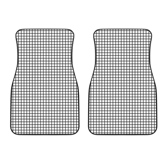 Black And White Windowpane Pattern Print Front Car Floor Mats