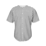 Black And White Windowpane Pattern Print Men's Baseball Jersey