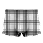 Black And White Windowpane Pattern Print Men's Boxer Briefs