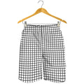 Black And White Windowpane Pattern Print Men's Shorts