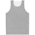 Black And White Windowpane Pattern Print Men's Tank Top