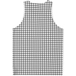 Black And White Windowpane Pattern Print Men's Tank Top