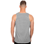 Black And White Windowpane Pattern Print Men's Tank Top