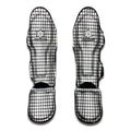 Black And White Windowpane Pattern Print Muay Thai Shin Guards