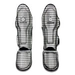 Black And White Windowpane Pattern Print Muay Thai Shin Guard