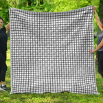 Black And White Windowpane Pattern Print Quilt