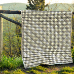Black And White Windowpane Pattern Print Quilt