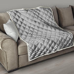 Black And White Windowpane Pattern Print Quilt