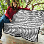 Black And White Windowpane Pattern Print Quilt