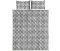 Black And White Windowpane Pattern Print Quilt Bed Set