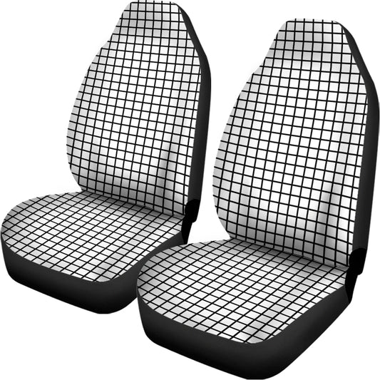 Black And White Windowpane Pattern Print Universal Fit Car Seat Covers