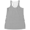 Black And White Windowpane Pattern Print Women's Racerback Tank Top