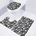 Black And White Yarn Pattern Print 3 Piece Bath Mat Set
