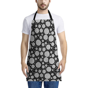 Black And White Yarn Pattern Print Apron