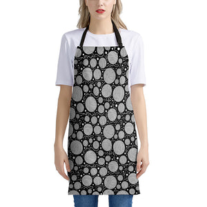 Black And White Yarn Pattern Print Apron