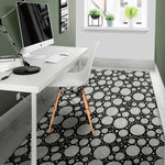 Black And White Yarn Pattern Print Area Rug