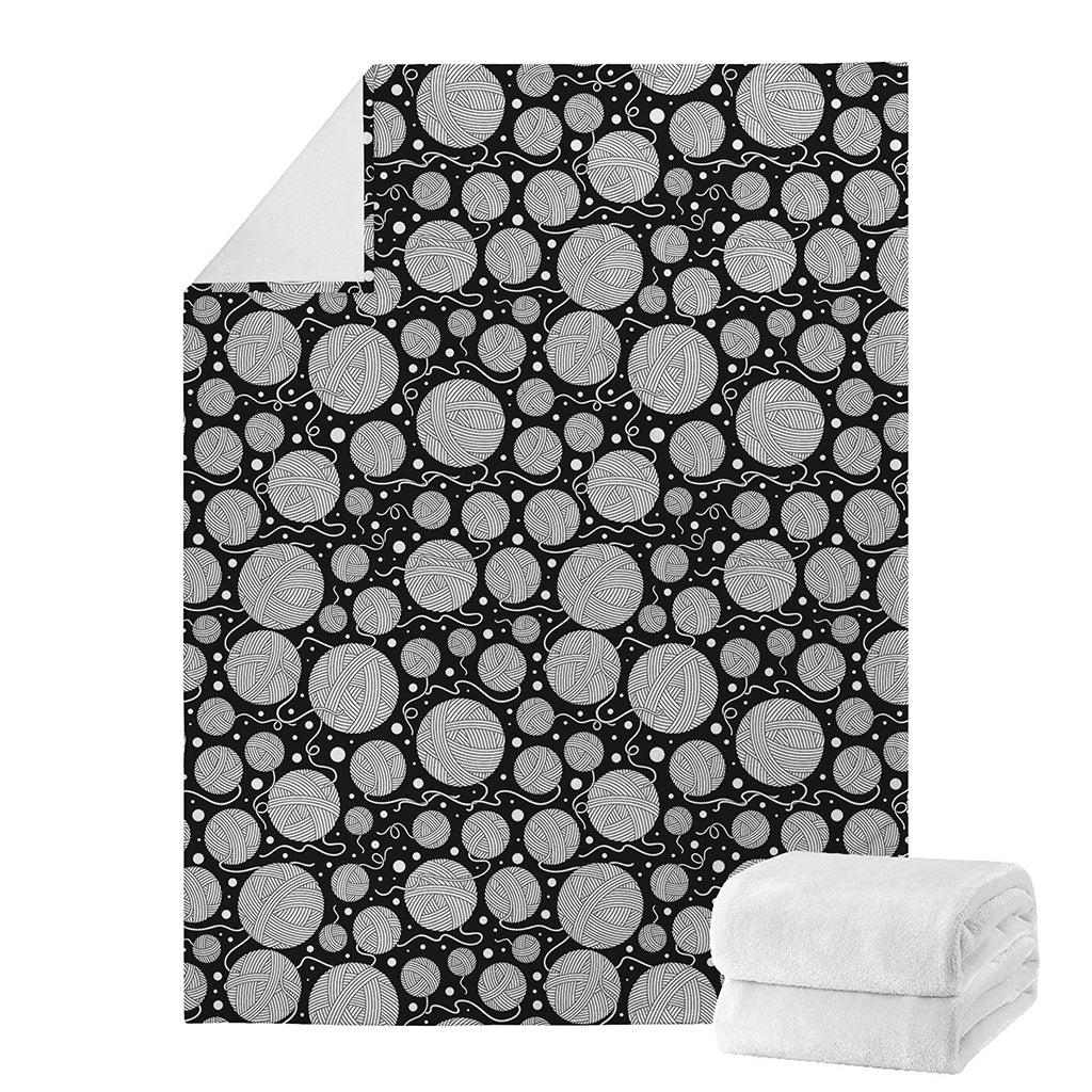 Black And White Yarn Pattern Print Blanket