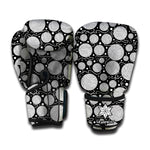 Black And White Yarn Pattern Print Boxing Gloves