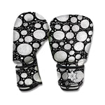 Black And White Yarn Pattern Print Boxing Gloves